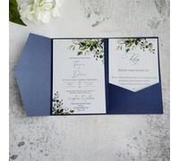 MillaSaw Blue 5X7 Invitation Pocket With Envelop For Wedding Bridal Shower Birthday Thank You Card 20 sets (blue)