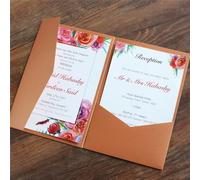 MillaSaw Bronze Wedding Invitations, Autumn Wedding Invitation Card Envelope, 25pcs (Bronzed), 5.1x7.1 inch, LA001
