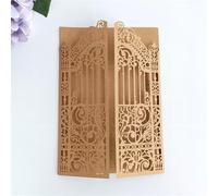 MillaSaw Craft Paper Fence Laser Cut Invitation Card For Wedding Birthday Anniversary 25pcs (4.9"x7.1", brown)