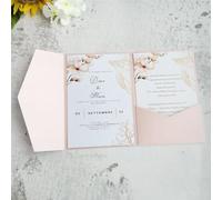 MillaSaw Purple Pink Wedding Invitations 5x7 Invitation Sleeves with Envelopes 20 Sets (Rose Purple)