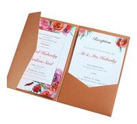 MillaSaw Wedding Invitation Pocket Fold Envelope, Bronze Invitation Sleeve 5x7 for Birthday Anniversary Engagement Quinceañera 25pcs (bronze)