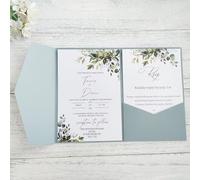 MillaSaw Wedding Invitation Pouch 25pcs Birthday Invitations Party Decoration… (Lake Blue)