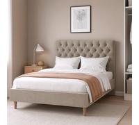 Millbrook Chester Double Velvet Bed Frame - Natural