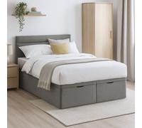 Millbrook Miller Kingsize Fabric End Lift Ottoman Bed- Grey