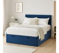 Millbrook Taylor Kingsize Velvet End Lift Ottoman Bed - Blue