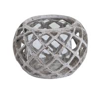 Millbry Hill Large Round Ceramic Lattice Hurricane Lantern - Gifts At Millbry