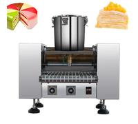 Mille Crepe Cake Making Machine, Commercial Automatic Crepe Cake Making Machine, Adjustable Thickness 0.4-1.2mm, Suitable for Thousand Layer Cakes Pancakes and Egg Roll Wrappers
