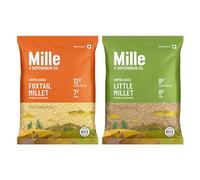 Millé Foxtail Millet and Little Millet Whole Grains Combo | Gluten Free | No Chemicals | High Plant Protein and Fibre | Millet Rice | Vegan | 100% Whole Grain | 450g, Pack of 2