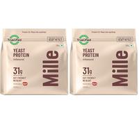 Mille Vegan Protein Powder | 31g Protein | Unflavoured | Made with Fermented Yeast Powder | Heat Stable | No Bloat, Mixes Easily, No Taste | Has All 9 Essential Amino Acids (500g) (Pack of 2)