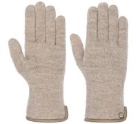 Milled Wool Gloves with Leather Roeckl knit gloves wool gloves (8 HS - beige)