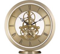Millenden Mantel Clock Quartz Polished Metal Floating Effect Glass Front Acctim Gold One Size