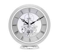 Millenden Mantel Clock Quartz Polished Metal Floating Effect Glass Front Acctim Silver One Size