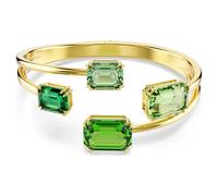 Millenia bangle, Octagon cut, Green, 18K gold finish