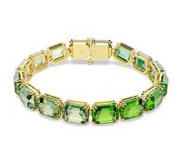 Millenia bracelet, Octagon cut, Colour gradient, Green, Gold-tone plated