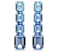 Swarovski Millenia drop earrings, Octagon cut, Colour gradient, Blue, Rhodium plated