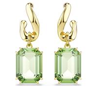 Millenia drop earrings, Octagon cut, Green, 18K gold finish