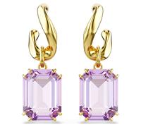 Millenia drop earrings, Octagon cut, Purple, 18K gold finish