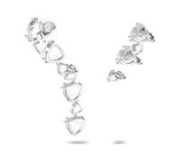 Swarovski Millenia ear cuff, Asymmetrical, Set, White, Rhodium plated