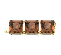 Millenia extender, Square cut, Brown, 18K gold finish