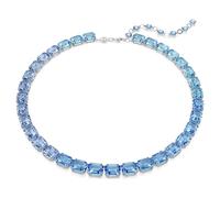 Millenia necklace, Octagon cut, Colour gradient, Blue, Rhodium plated