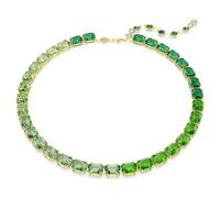 Millenia necklace, Octagon cut, Colour gradient, Green, 18K gold finish