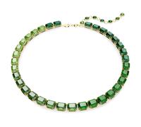 Millenia necklace, Octagon cut, Colour gradient, Green, Gold-tone plated