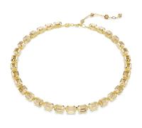 Millenia Tennis necklace, Octagon cut, Yellow, Gold-tone plated