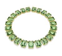 Millenia necklace, Oversized crystals, Octagon cut, Green, Gold-tone plated