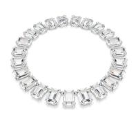 Millenia necklace, Oversized crystals, Octagon cut, White, Rhodium plated