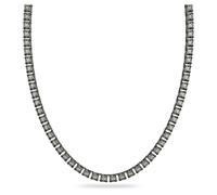 Millenia necklace, Square cut, Long, Grey, Ruthenium plated