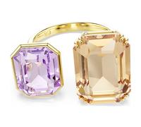 Millenia open ring, Octagon cut, Multicoloured, 18K gold finish