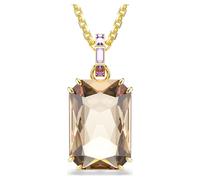Millenia pendant, Octagon cut, Caramel, 18K gold finish