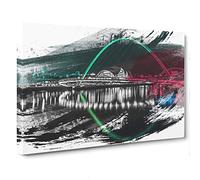 Millenium Bridge Newcastle (4) V2 Canvas Print | Gallery Wrapped 30mm Frame Wall Art | 30x20 inches | Ready to Hang | Modern Cityscape Picture | Living Room Bedroom Lounge Office