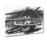 Millenium Bridge Newcastle Vol.4 V1 Canvas Print | Gallery Wrapped 30mm Frame Wall Art | 24x16 inches | Ready to Hang | Modern Cityscape Picture | Living Room Bedroom Lounge Office