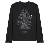 Star Wars Millenium Lines Long Sleeve T-Shirt in Black | Size: 2XL Star Wars Black 2XL