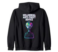 Millennial Anti-Theft Device Manual Stick Shift Glitch Zip Hoodie