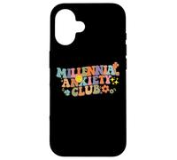 Millennial Anxiety Club Retro Groovy Lettering Case for iPhone 16