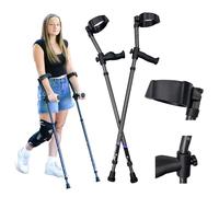 Millennial Medical in-Motion Forearm Crutches Spring Assist Crutches for Adults Walking Crutch with ergonomic Handles Articulating Tips Size Tall (5
