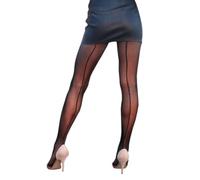 Millennials In Motion Designer Back Seam Tights, Backseam Black, One size