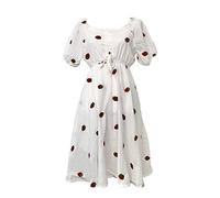 Millennials In Motion Strawberry Print Wrap Midi Dress, Fruit Pattern Aesthetic, Small to Large Plus Size Summer Dresses - - Large