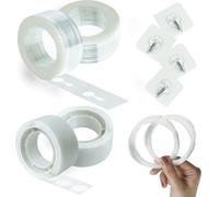 Millennium 10 Pcs Balloon Arch Tape Kit with 2x5 m Balloon Arch Strips, 200 Glue Dots, 4 Self-Adhesive Hooks & 2x10 ft Fishing Wire for Wedding Anniversary and Birthday Party Decorations