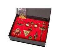 Millennium Item Set Yugi Muto Millennium Puzzle Millennium Wheel Wisdom Millenium Pyramid Puzzle Pendant for Necklace Keyring Eye of Horus Accessories 8pcs Set (bronze)