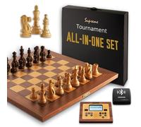 Millennium Supreme Tournament All-in-One Set wooden chessboard in tournament size (55 x 55 cm) incl. chess computer with 2 programs and ChessLink module for online chess