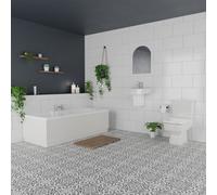 Miller 520mm Basin and Right Hand Straight Single Ended Bathroom Suite | White | ABS Polished Chrome | 1700mm x 700mm