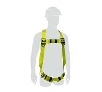Miller H100 1 Point Safety Harness, Universal Size, Suitable for Construction, Lightweight (0.8 kg), Mating Chest & Leg Buckles, Steel Back D-Ring, Rated to 140 kg, Yellow, 1036293