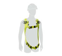 Miller Honeywell H100 Safety Harness, 2 Point Harness, Universal Size, Lightweight (0.8 kg), Mating Chest & Leg Buckles, Steel Back D-Ring, Rated to 140 kg, Yellow, 1036294