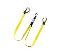 Miller H100 Twin Shock Absorbing Lanyard Rebar Hook, Yellow, Lightweight, Cost Effective, Rated to 140 kg, 1.8m Length, Well Suited for Construction/Utilities/Railway, H1TLRHEU
