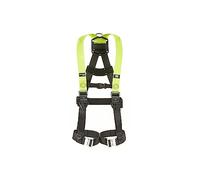 Miller H500 Full Body Construction Harness Industrial Standard IS2 Model with Auto Quick-Release Leg Buckles, Auto Clip Chest Buckles, Back D-Ring, Rated 140 Kg, Citrus Green, Size 2, 1036094