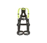 Miller H500 Full Body Construction Harness Industrial Standard IS3 Model with Mating Leg & Chest Buckles, Back & Front D-Rings, Rated 140 Kg, Citrus Green, Size 2, 1036098
