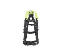 Miller H500 Full Body Construction Harness Industrial Standard IS5 Model with Mating Leg Buckles, Auto Clip Chest Buckles, Back D-Ring, Rated 140 Kg, Citrus Green, Size 3, 1036104